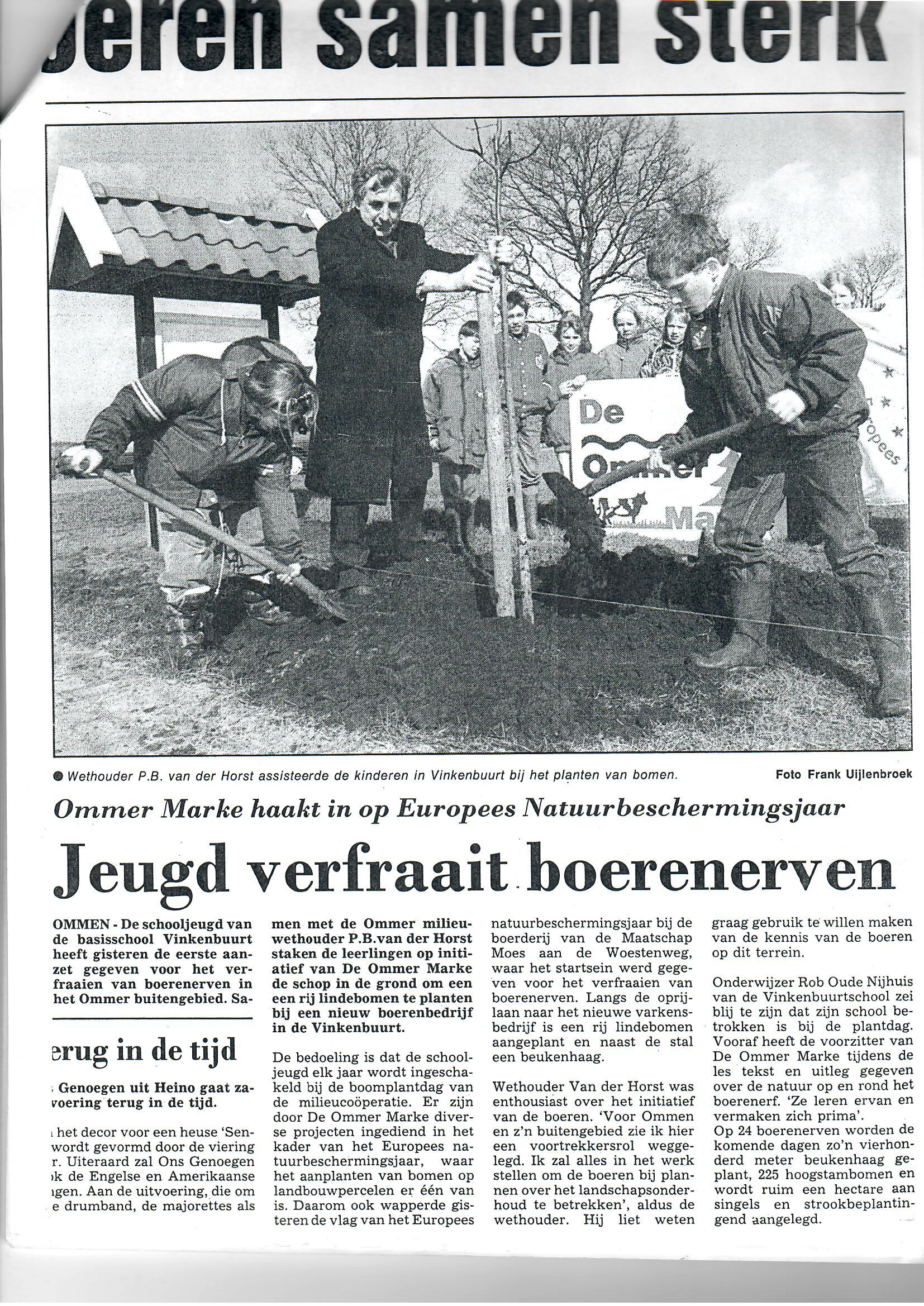 Aanplant erfbeplanting door de jeugd
